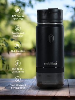 Melbify - Melbiflask Mini 2 in 1 Everyday Flask with Snack Compartment 500 ml Black