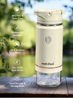 Melbify - Melbiflask Mini 2 in 1 Everyday Flask with Snack Compartment 500 ml White
