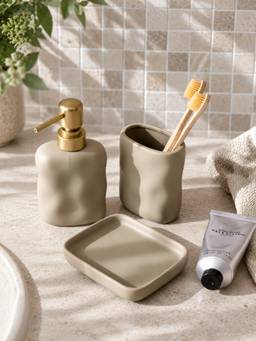 Mason Home - Lucent Bathroom Set - Beige (Pack of 3)