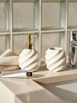 Mason Home - Swirl Bathroom Set - Ivory (Pack of 2)