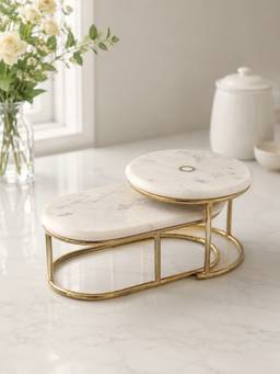 Mason Home - Soho Oval Marble Cake Stand (Pack of 2)