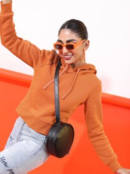 TOKYO TALKIES - Womens Rust Solid Hoodie