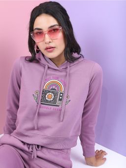TOKYO TALKIES - Womens Graphic Purple Hoodie