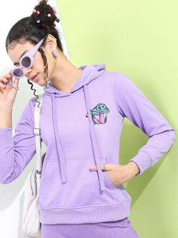TOKYO TALKIES - Womens Purple Graphic Hoodie