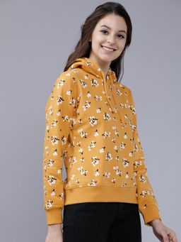 TOKYO TALKIES - Womens Mustard Floral Hoodie