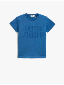 Koton - Boys Self Design Blue T-Shirt