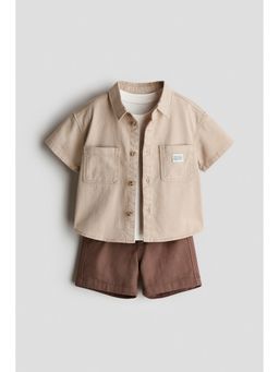 H&M - Boys Beige 3-Piece Cotton Set