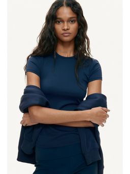 H&M - Women Blue Fitted Microfibre T-Shirt