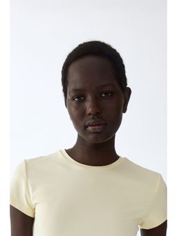 H&M - Women Yellow Fitted Microfibre T-Shirt