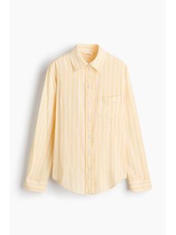 H&M - Women Yellow Linen-Blend Shirt