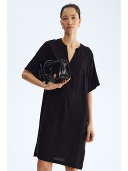 H&M - Women Black Viscose Tunic Dress