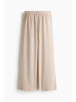 H&M - Women Beige Wide Pull-On Trousers