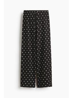 H&M - Women Black Wide Pull-On Trousers