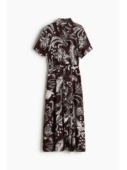 H&M - Women Brown Tie-Belt Shirt Dress