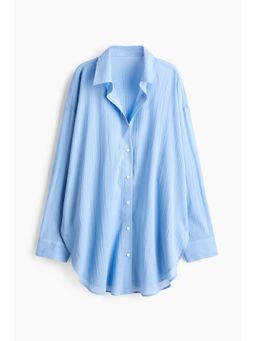H&M - Women Blue Long Cotton Shirt