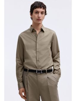 H&M - Men Green Slim Fit Easy-Iron Shirt