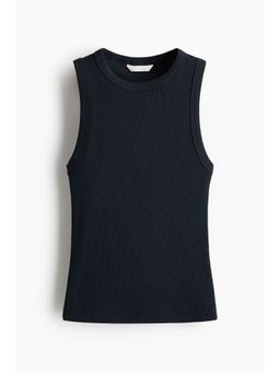 H&M - Women Blue Ribbed Vest Top