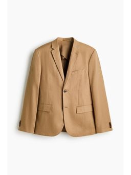 H&M - Men Beige Slim Fit Linen Jacket