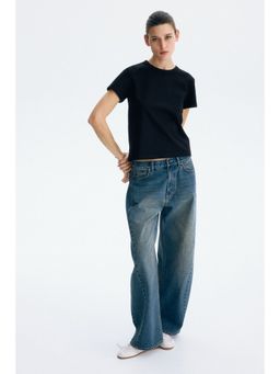 H&M - Women Black Cotton T-Shirt