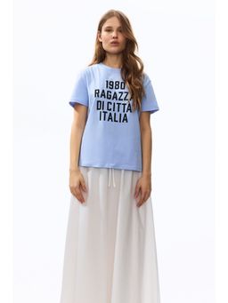 H&M - Women Blue Printed T-Shirt
