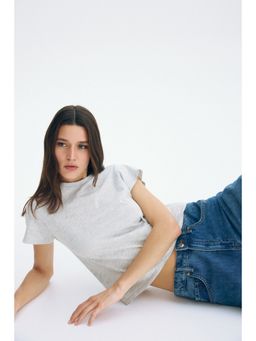 H&M - Women Grey Cotton T-Shirt