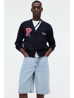 H&M - Men Blue Baggy Denim Shorts