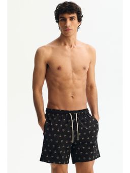 H&M - Men Black Seersucker Swim Shorts