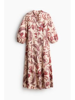 H&M - Women Beige Tiered Midi Dress