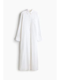 H&M - Women White Linen-Blend Shirt Dress