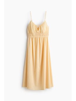 H&M - Women Yellow Crinkled Jersey Dress