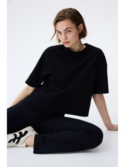 H&M - Women Black Boxy T-Shirt