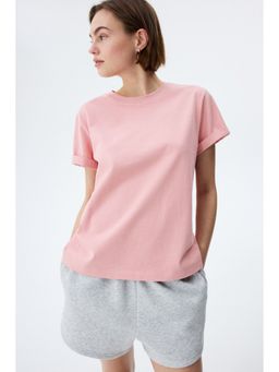 H&M - Women Pink Oversized Cotton T-Shirt