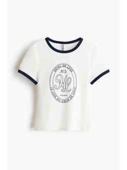 H&M - Women White Fitted Cotton T-Shirt