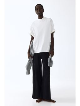 H&M - Women Black Ribbed Drawstring Trousers