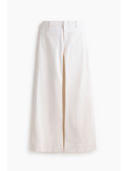 H&M - Women White Wide High Waist Jeans