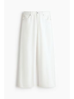 H&M - Women White Wide Regular Waist Jeans