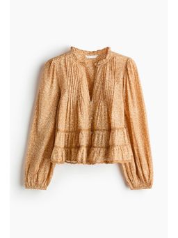 H&M - Women Beige Pintucked Blouse