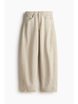 H&M - Women Beige Baggy High Waist Jeans