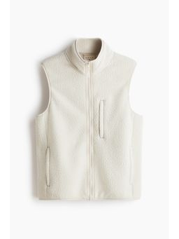 H&M - Men Beige Regular Fit Teddy Sports Gilet Jacket