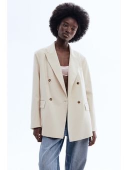 H&M - Women Beige Double-Breasted Blazer