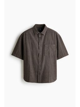 H&M - Men Brown Relaxed Fit Cotton Flannel Shirt