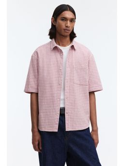 H&M - Men Pink Relaxed Fit Cotton Flannel Shirt