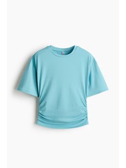 H&M - Women Turquoise Ruched T-Shirt