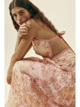 H&M - Women Pink Open-Back Halterneck Dress