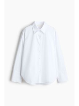 H&M - Women White Cotton Poplin Shirt