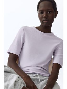 H&M - Women Purple Ribbed T-Shirt