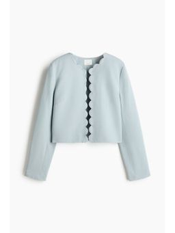 H&M - Women Turquoise Scalloped-Edge Jacket