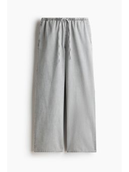 H&M - Women Grey Denim Drawstring Trousers