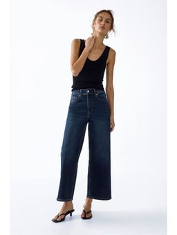 H&M - Women Blue Wide High Waist Ankle Jeans