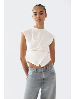 H&M - Women White Draped Jersey Top